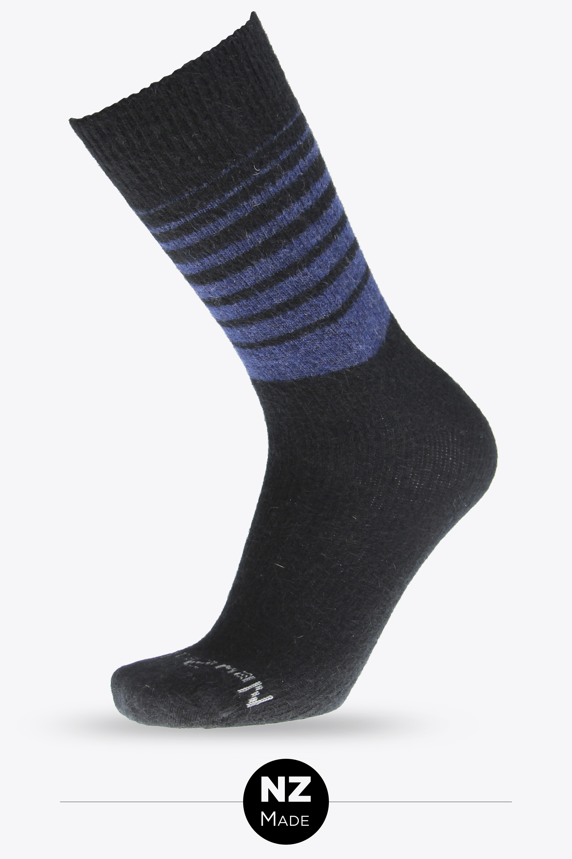 Possum Fine Knit Stripe - black/denim